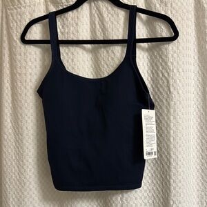 NWT lululemon ebb to street scoop crop tank in true navy